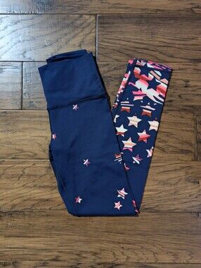 aerie cropped leggings navy star print size XS